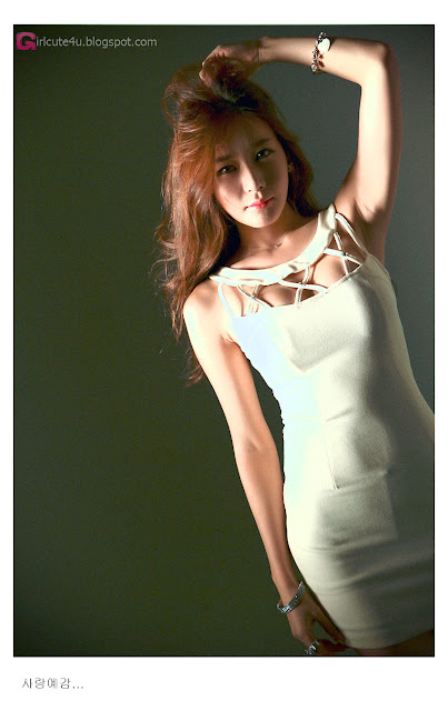 5 Han Ji Eun in Cream Mini Dress-Very cute asian girl - girlcute4u.blogspot.com