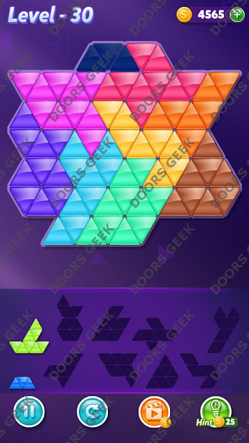 Block! Triangle Puzzle 9 Mania Level 30 Solution, Cheats, Walkthrough for Android, iPhone, iPad and iPod