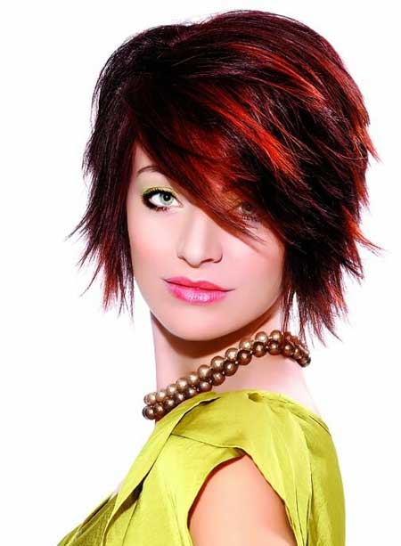 Short Hairstyles With Red And Black