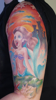 Ariel Little Mermaid Pequena Sereia Tattoo