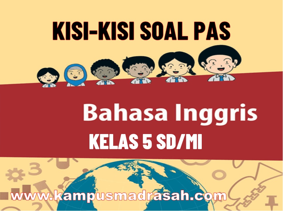 Kisi-kisi PAS Bahasa Inggris Kls 5 SD/MI