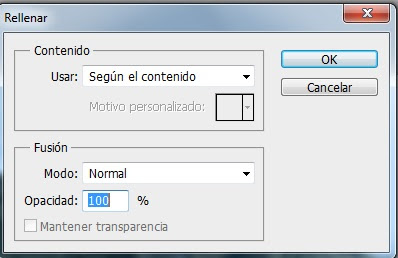 rellenar con photoshop según el contenido 