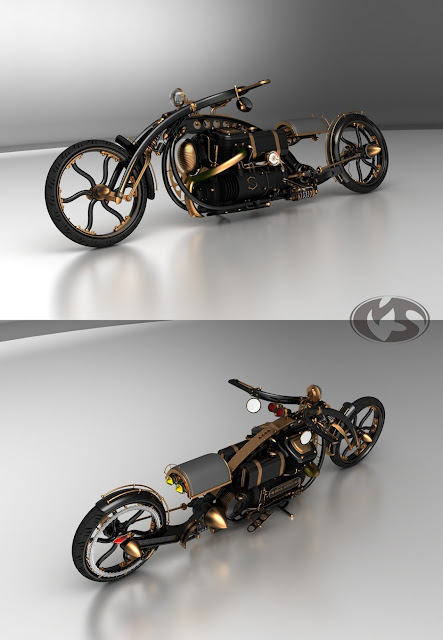 motor gede steampunk chopper