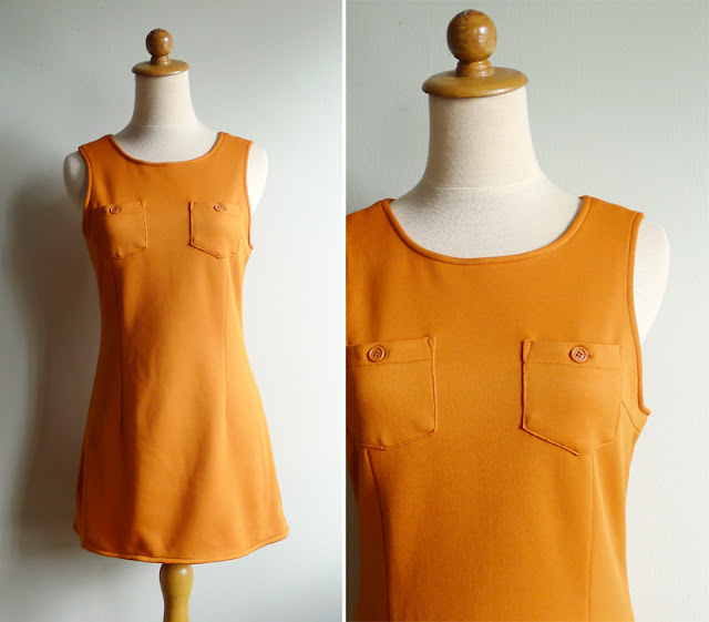 retro orange mini dress 