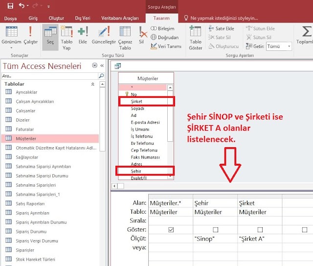 SQL WHERE AND OR VE NOT Komutları