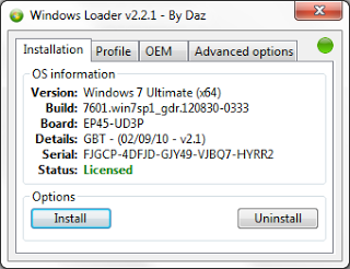 Activate windows 7 by windows loader v2.2.1 by Daz