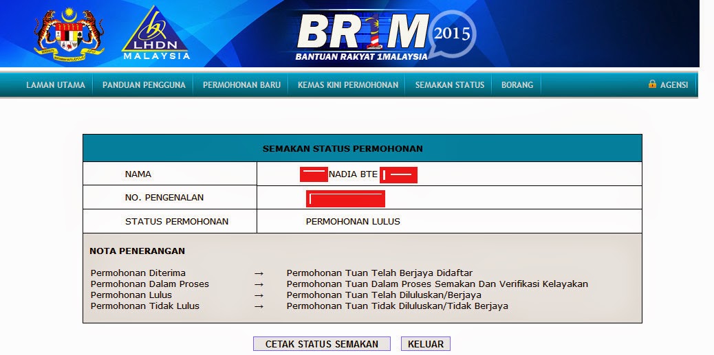 Brim Dah Masuk Akaun - Gambar IJK