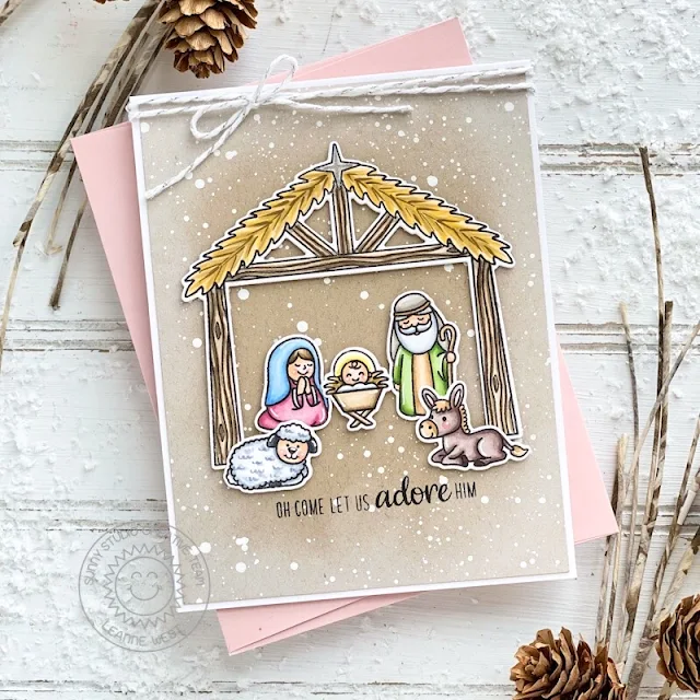 Sunny Studio Stamps: Holy Night Religious Christmas Card by Leanne West