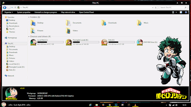 Theme Anime Windows 8.1 Boku no Hero Academia By Bashkara