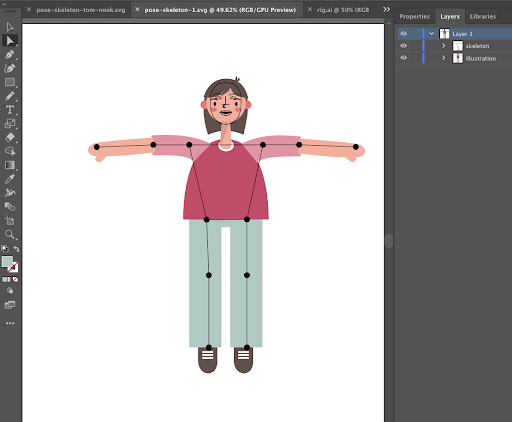 Premium Vector | Girl standing pose character cartoon line art illustration
