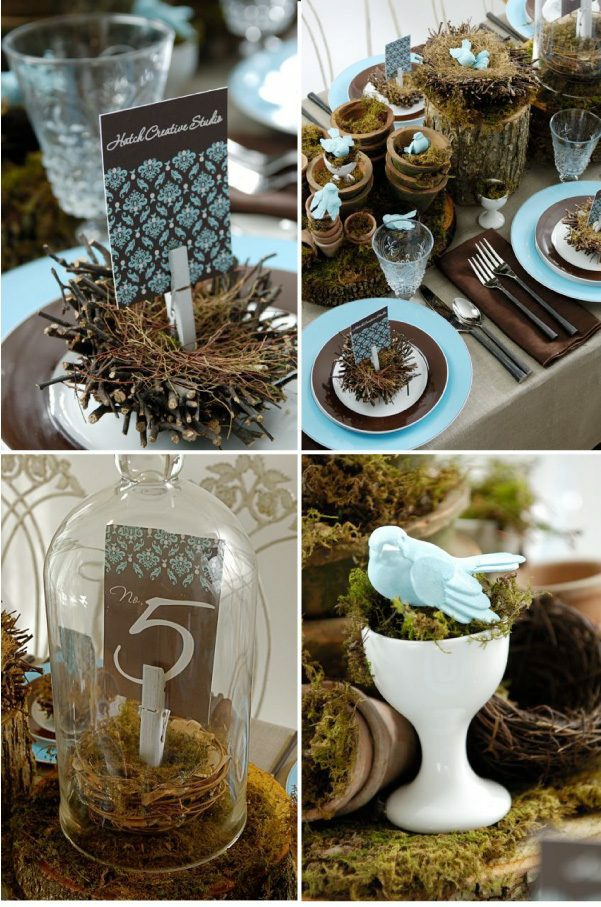 Blue and White Dining Table Winter Wedding A snow white table set with fine 