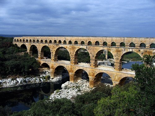 the beautiful place pont du gard in france