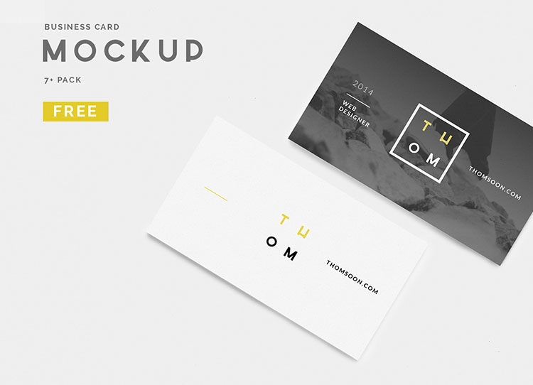7 Clean Business Card Mockup PSD