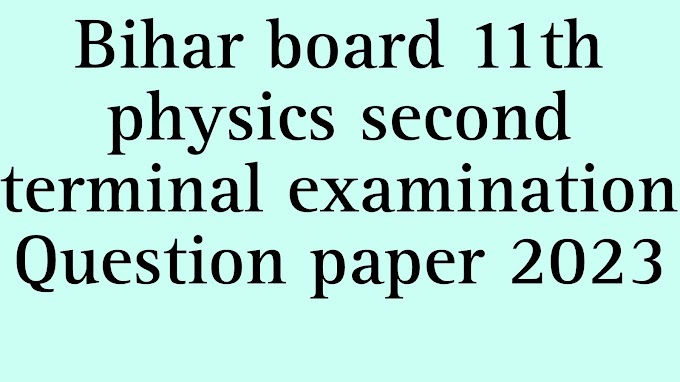 11th physics second terminal examination Question paper 2023 PDF