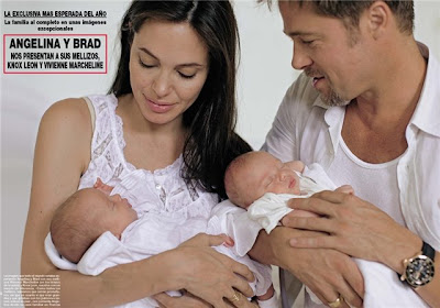 фото новорожденных близнецов Анджелины Джоли и Брэда Питта