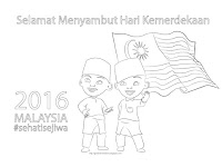 Poster Mewarna Selamat Hari Kemerdekaan 2016 Upin dan Ipin