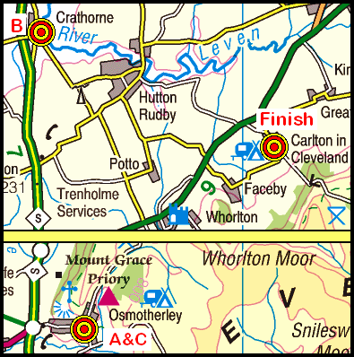 Map of the Osmotherly-Carlton area