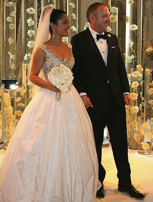 Celebrities Wedding Dress at 2009-Salma Hayek wedding dress