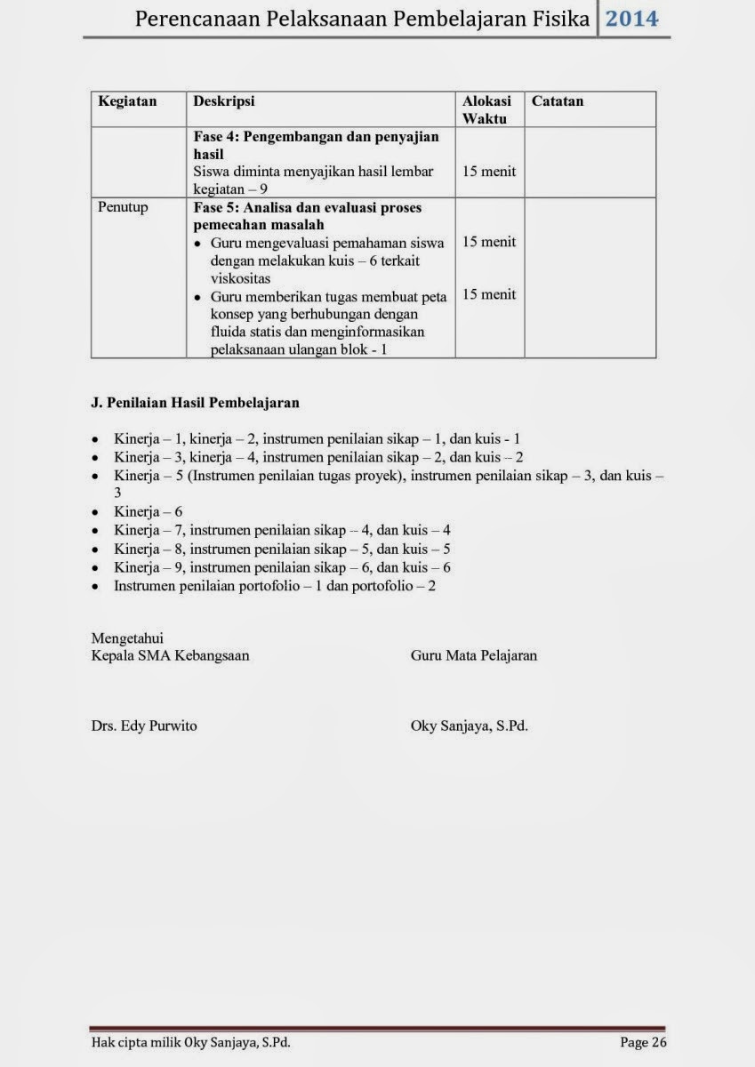 Fisika Siswa: Contoh RPP Fisika SMA Kurikulum 2013