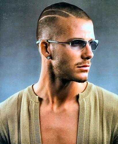 David Beckham Buzz Cut With Side Cuts