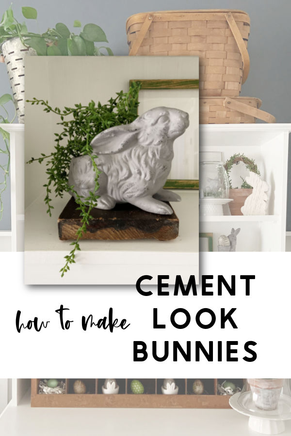 How to Make Cement Look Bunnies pinterest pin.