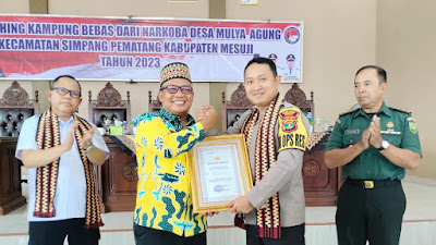 Pj Bupati, Kapolres Mesuji & Forkopimda Hadiri Launching Bebas Narkoba di Desa Mulya Agung