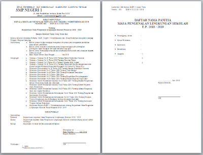 SK Panitia MPLS SD SMP SMA SMK Tahun Pelajaran 2019/2020