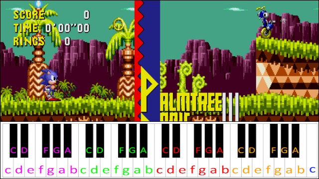 Palmtree Panic P (Sonic the Hedgehog) Piano / Keyboard Easy Letter Notes for Beginners