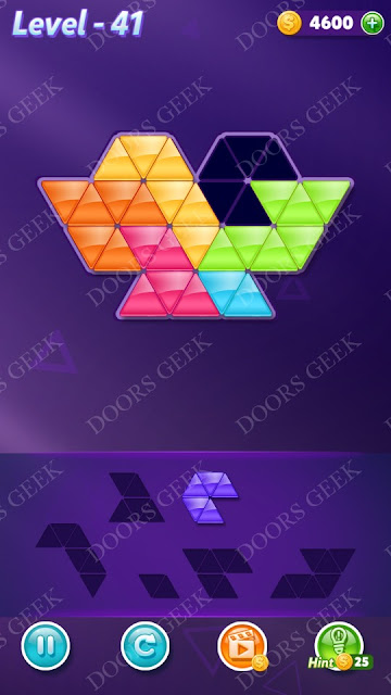 Block! Triangle Puzzle 6 Mania Level 41 Solution, Cheats, Walkthrough for Android, iPhone, iPad and iPod