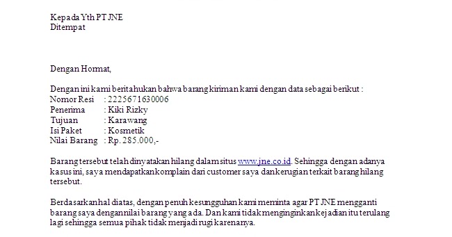 Contoh Surat Permohonan Ganti Paket Speedy - Surat W