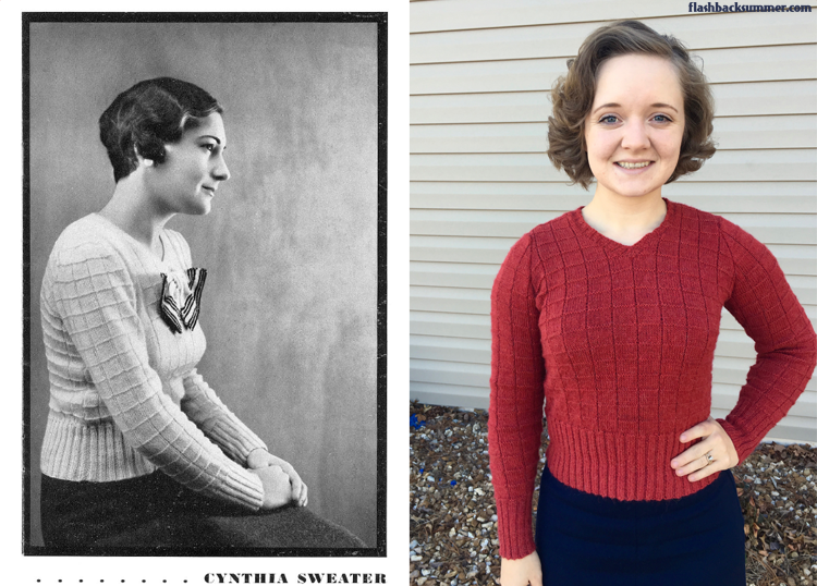 Flashback Summer: 1930s Cynthia vintage hand knitted sweater