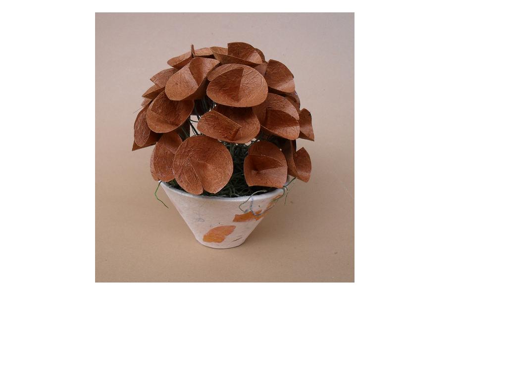 ... da fibra de bananeira - flowerpot whit flowers from banana fiber paper