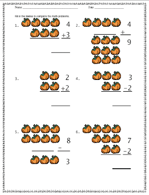 easy math worksheets on halloween
