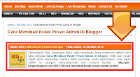 Cara Membuat Kotak Pesan Admin Di Blogger