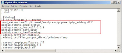 Depurar WordPress PHP.ini en Windows