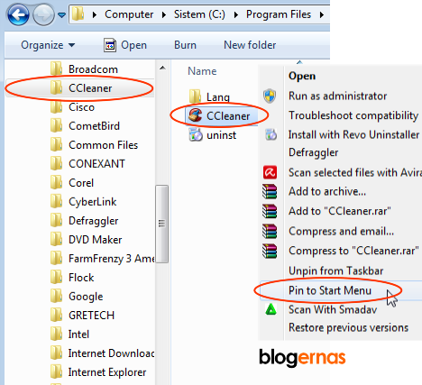 Cara Melakukan Pin to Start Menu Sekali Klik pada Windows 7