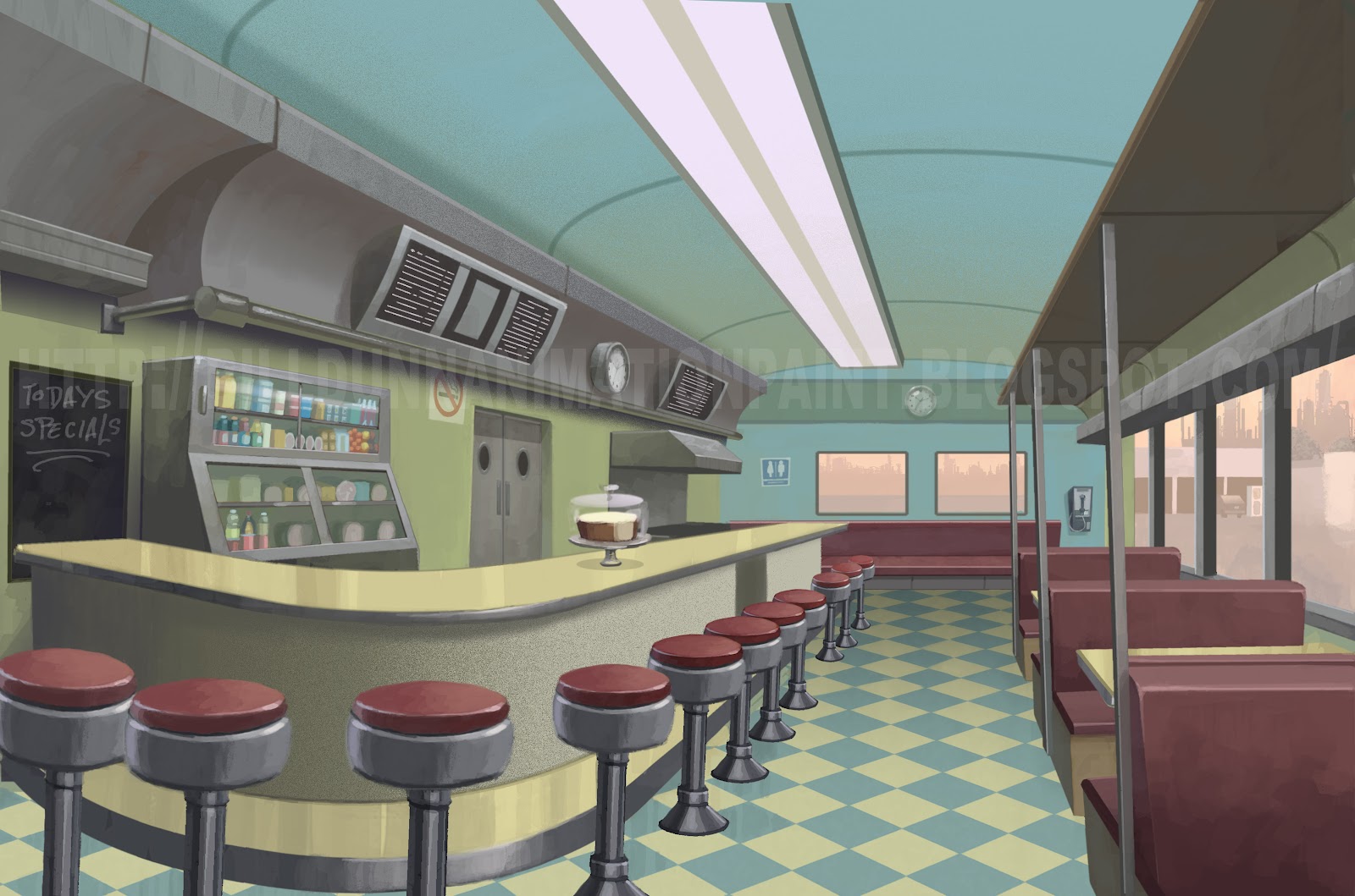 Bill Dunn Animation  Paint Blog Diner background