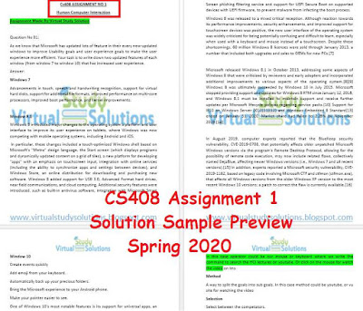 CS408 Assignment 1 Solution Sample Preview Spring 2020