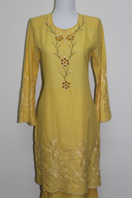 Aniqa Enterprise Baju  Kurung  Cotton Kuning 