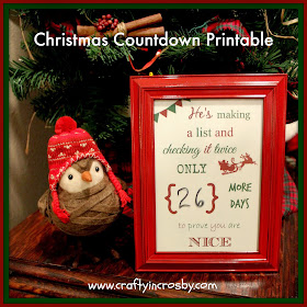 Free Christmas Countdown Printable, Santa Claus, He's Making a List, Christmas DIY, Easy Christmas Craft