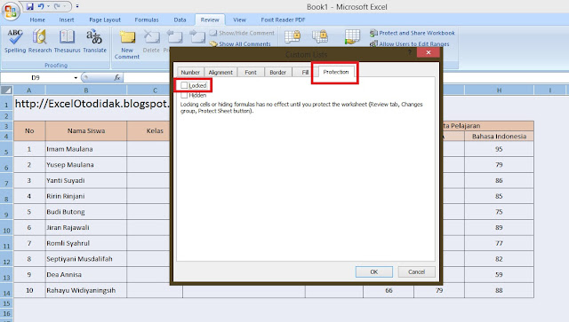 Cara Protect Worksheet (Lembar Kerja) Ms Excel / Memberi Password