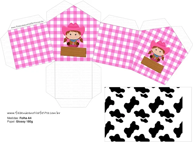 Brunette Farmer Free Printable House Shaped Box.