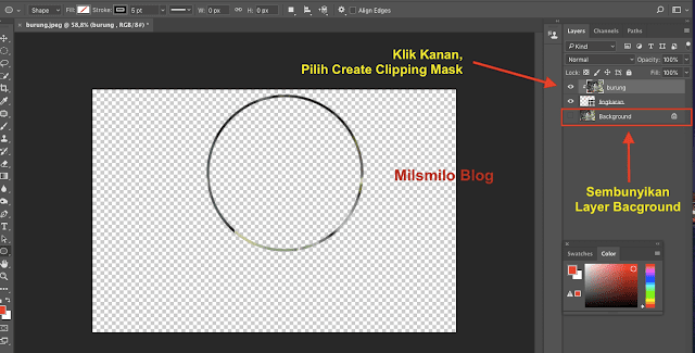 cara crop atau memotong foto jadi bulat di photoshop, crop bulat phtotoshop membuat foto menjadi lingkaran