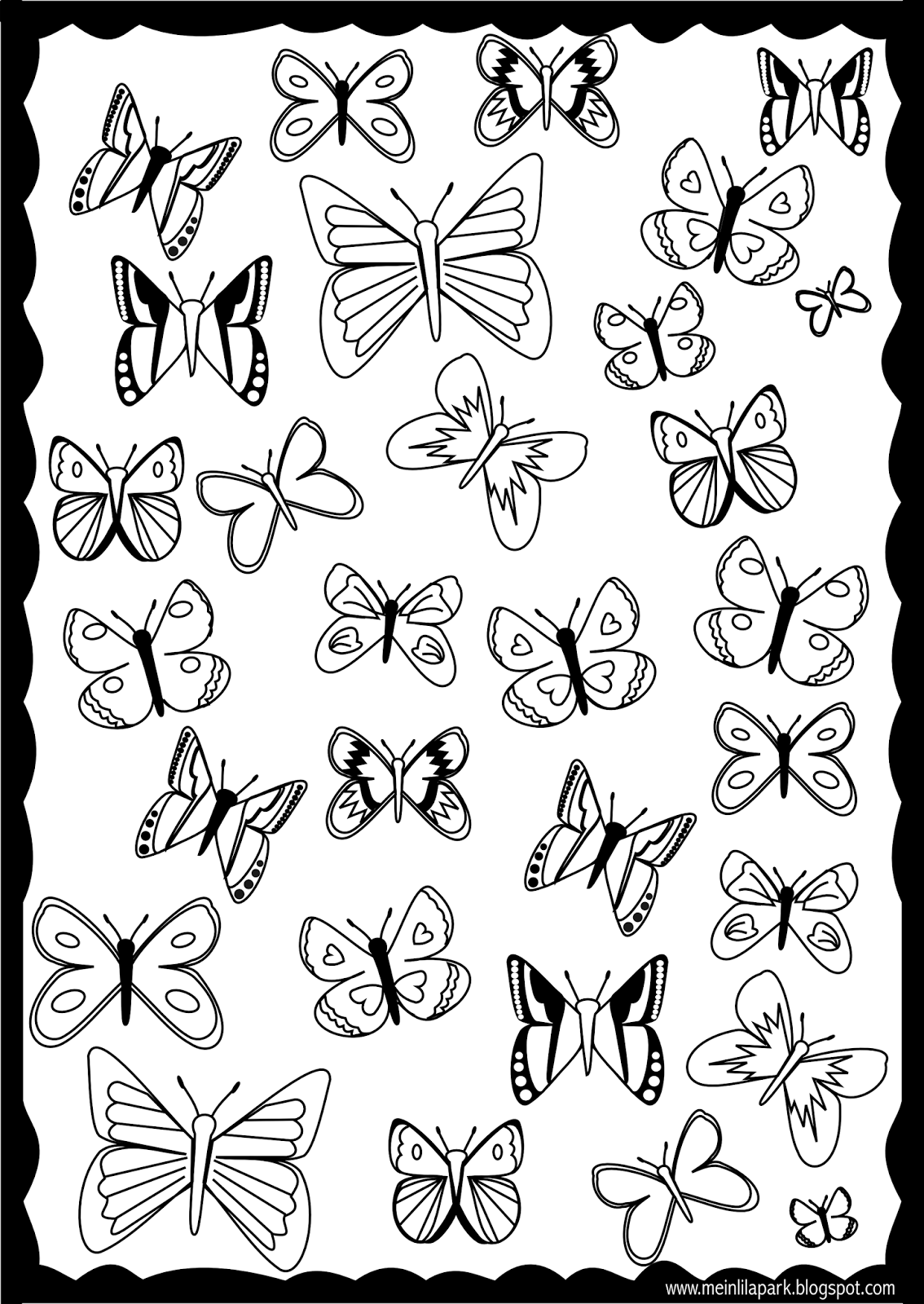 papillons and butterflies on pinterest on butterfly coloring pages pdf id=11513