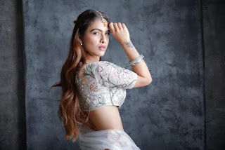 Neha Malik Hot Photoshoot in White Ghagra