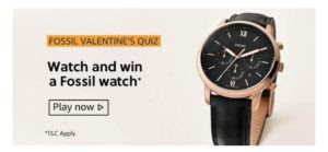 Amazon Fossil Valentine’s Quiz Answers & Win Fossil Watch