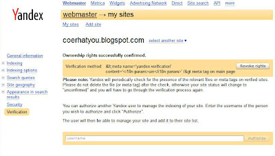 Cara Submit Blog/Add Site ke Webmaster Tools Yandex