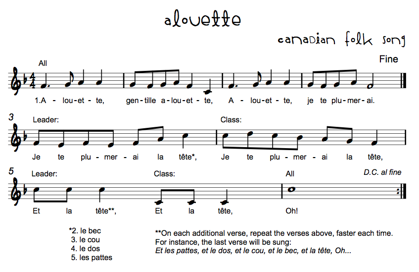 French song alouette