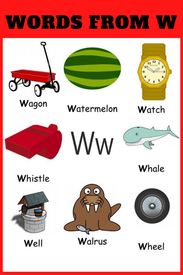  Words That Start With W For Kids