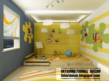 kids bedroom furniture, false ceiling, colorful kids room